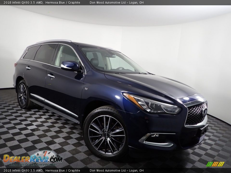 2018 Infiniti QX60 3.5 AWD Hermosa Blue / Graphite Photo #7