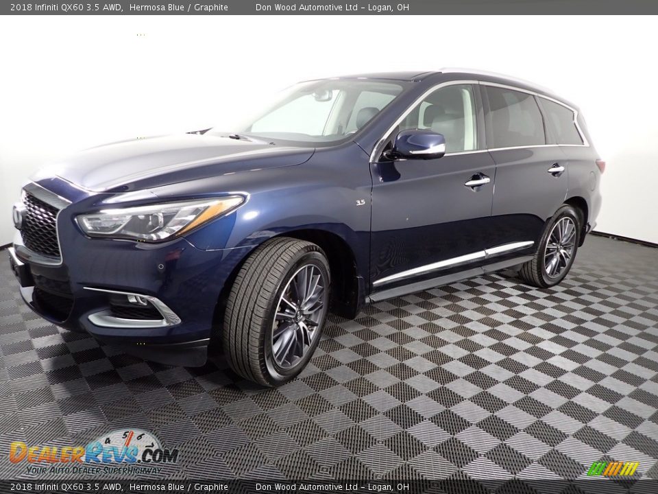 2018 Infiniti QX60 3.5 AWD Hermosa Blue / Graphite Photo #12