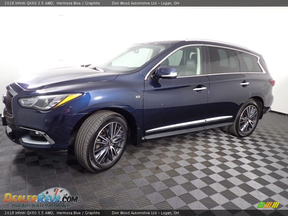 2018 Infiniti QX60 3.5 AWD Hermosa Blue / Graphite Photo #13