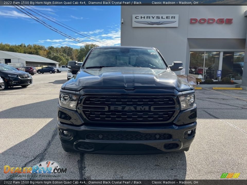 2022 Ram 1500 Big Horn Night Edition Quad Cab 4x4 Diamond Black Crystal Pearl / Black Photo #7