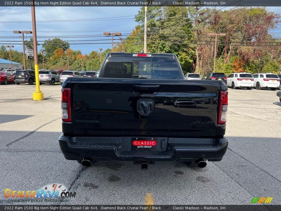 2022 Ram 1500 Big Horn Night Edition Quad Cab 4x4 Diamond Black Crystal Pearl / Black Photo #10