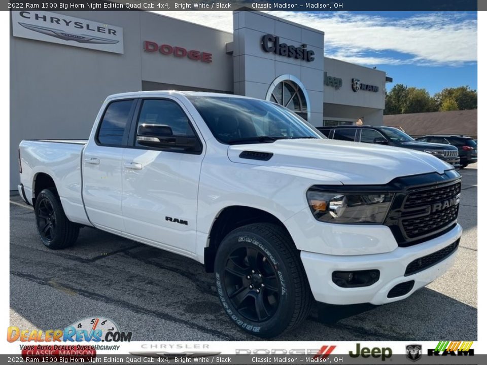2022 Ram 1500 Big Horn Night Edition Quad Cab 4x4 Bright White / Black Photo #1