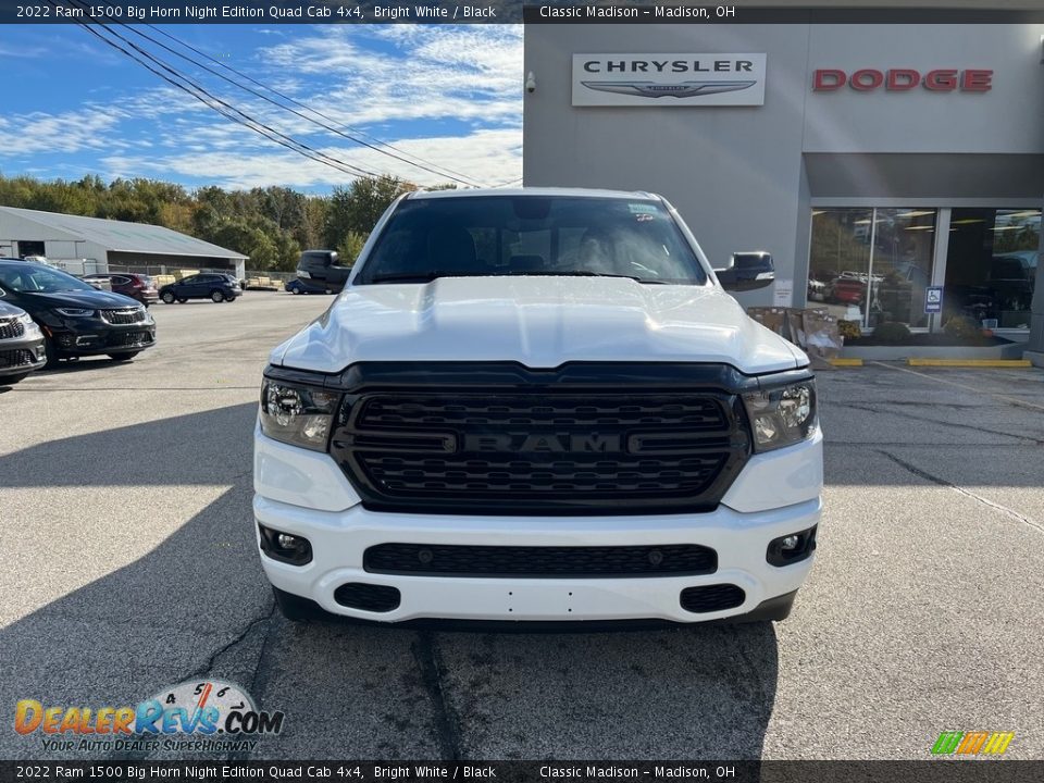 2022 Ram 1500 Big Horn Night Edition Quad Cab 4x4 Bright White / Black Photo #7