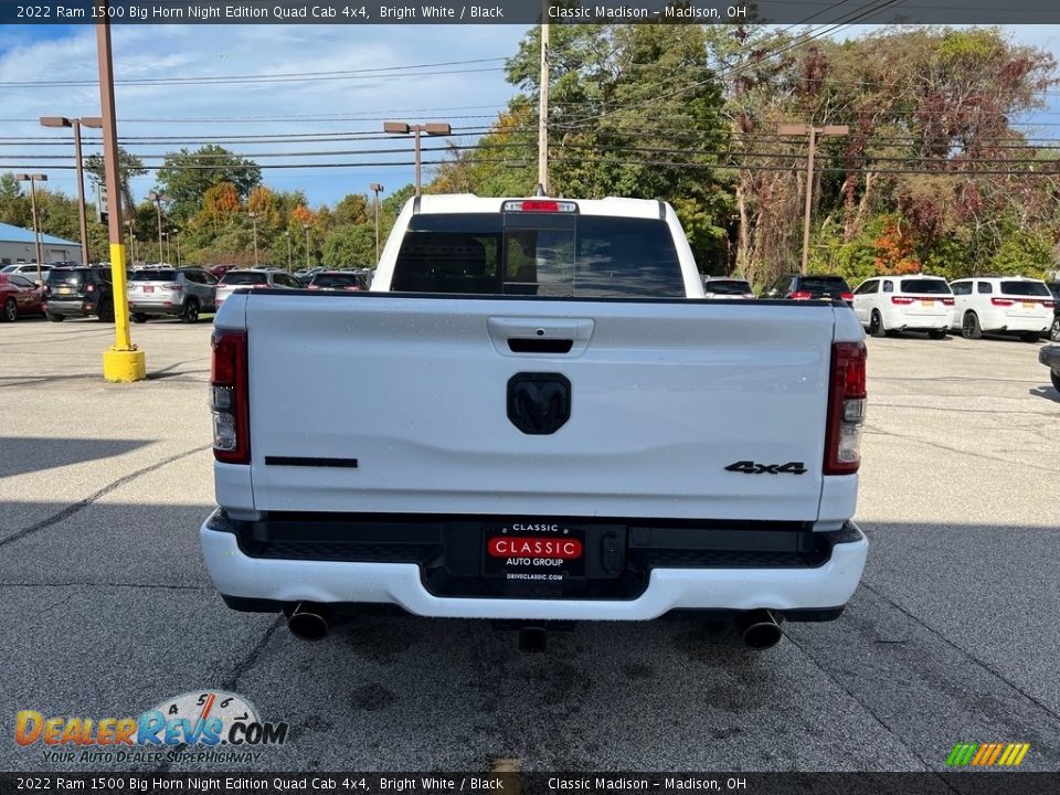 2022 Ram 1500 Big Horn Night Edition Quad Cab 4x4 Bright White / Black Photo #10