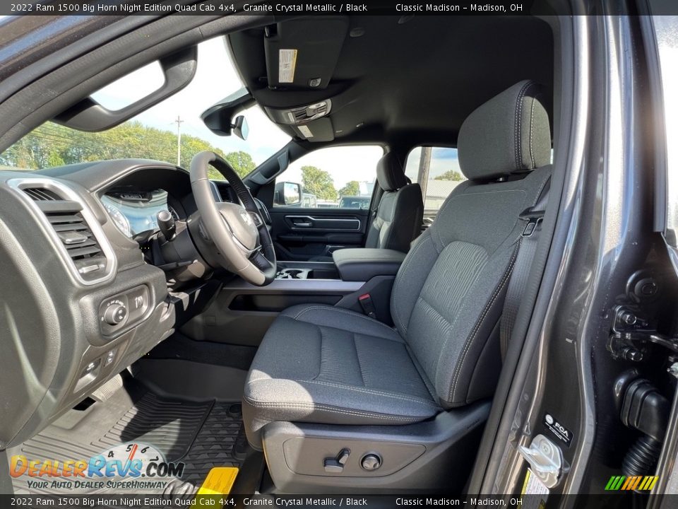 Black Interior - 2022 Ram 1500 Big Horn Night Edition Quad Cab 4x4 Photo #2