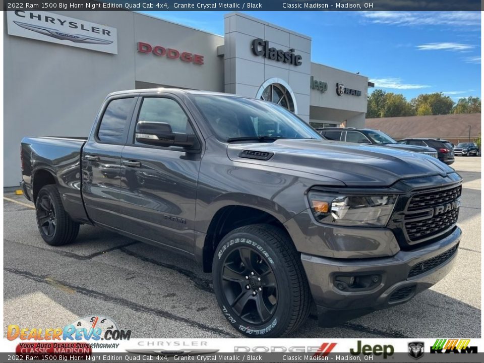 2022 Ram 1500 Big Horn Night Edition Quad Cab 4x4 Granite Crystal Metallic / Black Photo #1