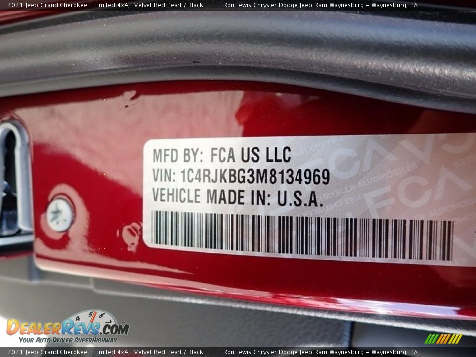 2021 Jeep Grand Cherokee L Limited 4x4 Velvet Red Pearl / Black Photo #15
