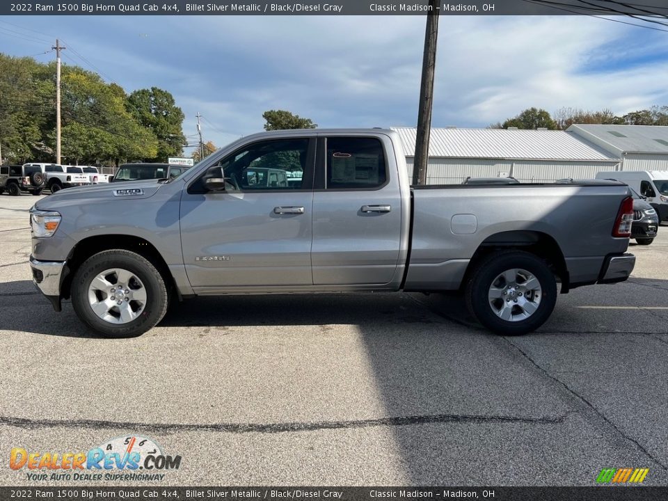 2022 Ram 1500 Big Horn Quad Cab 4x4 Billet Silver Metallic / Black/Diesel Gray Photo #8