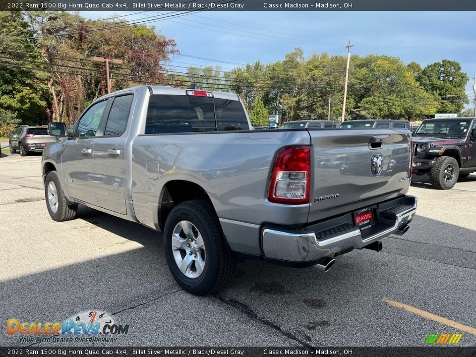 2022 Ram 1500 Big Horn Quad Cab 4x4 Billet Silver Metallic / Black/Diesel Gray Photo #9