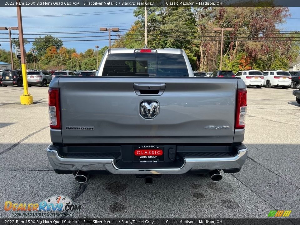 2022 Ram 1500 Big Horn Quad Cab 4x4 Billet Silver Metallic / Black/Diesel Gray Photo #10