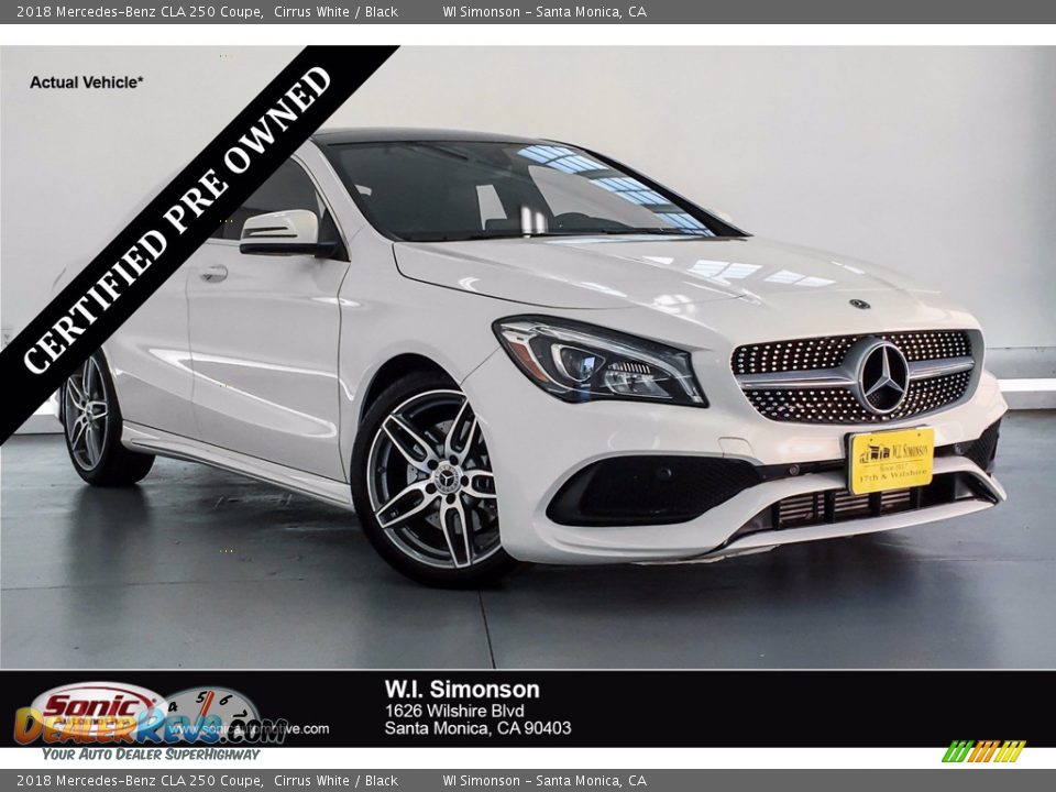 2018 Mercedes-Benz CLA 250 Coupe Cirrus White / Black Photo #1