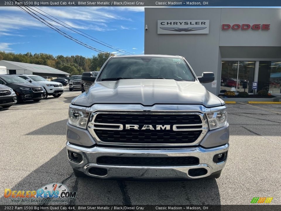 2022 Ram 1500 Big Horn Quad Cab 4x4 Billet Silver Metallic / Black/Diesel Gray Photo #7