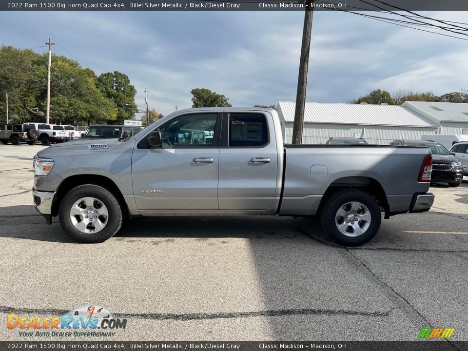 2022 Ram 1500 Big Horn Quad Cab 4x4 Billet Silver Metallic / Black/Diesel Gray Photo #8