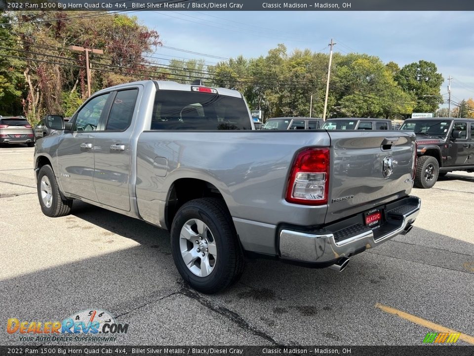 2022 Ram 1500 Big Horn Quad Cab 4x4 Billet Silver Metallic / Black/Diesel Gray Photo #9