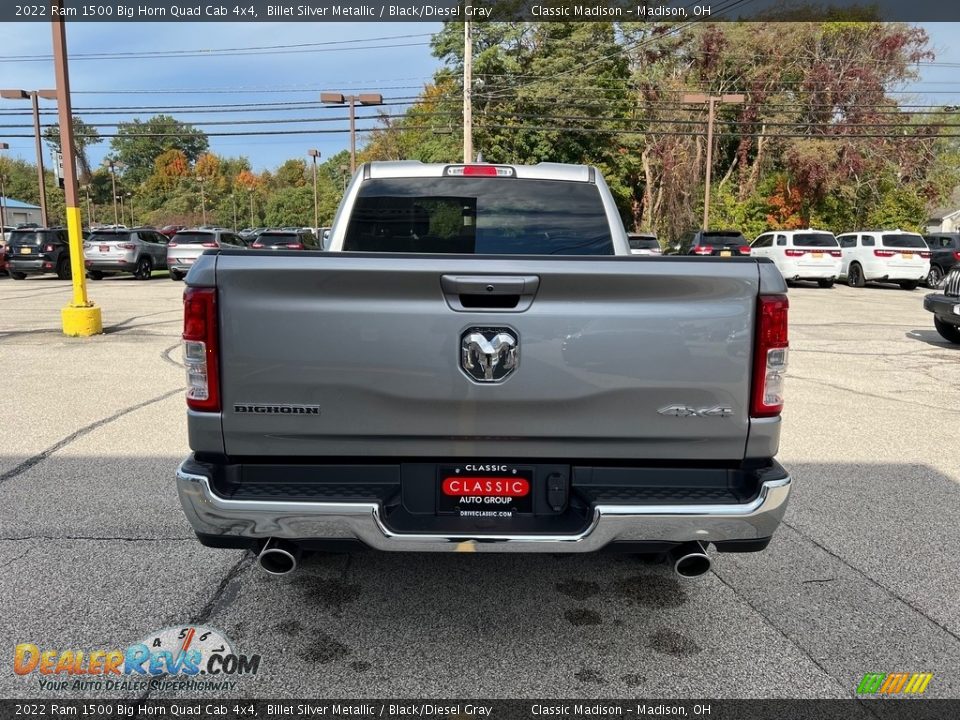 2022 Ram 1500 Big Horn Quad Cab 4x4 Billet Silver Metallic / Black/Diesel Gray Photo #10