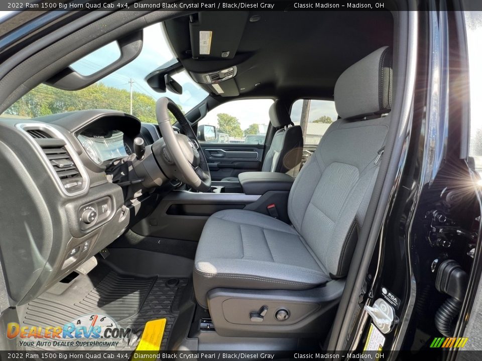 2022 Ram 1500 Big Horn Quad Cab 4x4 Diamond Black Crystal Pearl / Black/Diesel Gray Photo #2