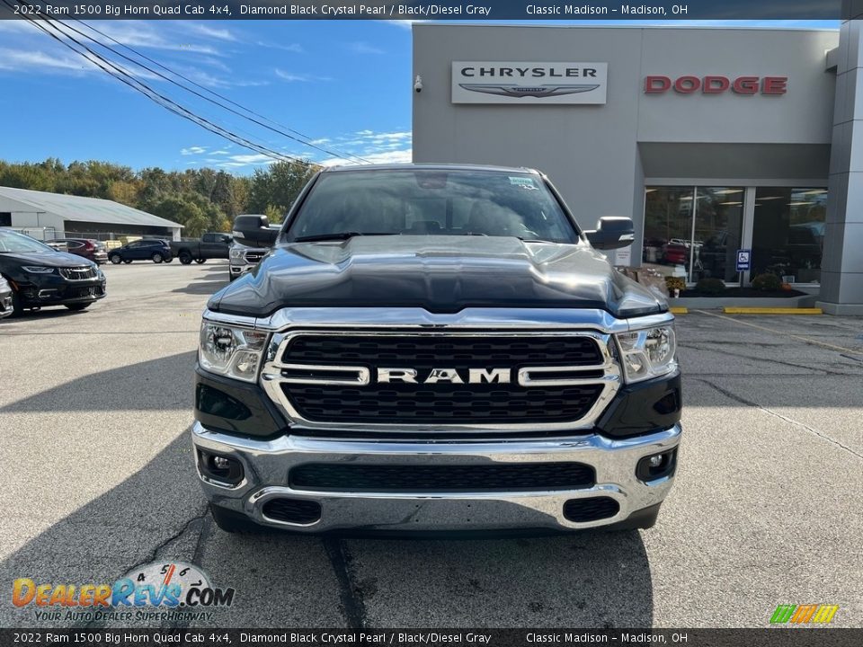 2022 Ram 1500 Big Horn Quad Cab 4x4 Diamond Black Crystal Pearl / Black/Diesel Gray Photo #7