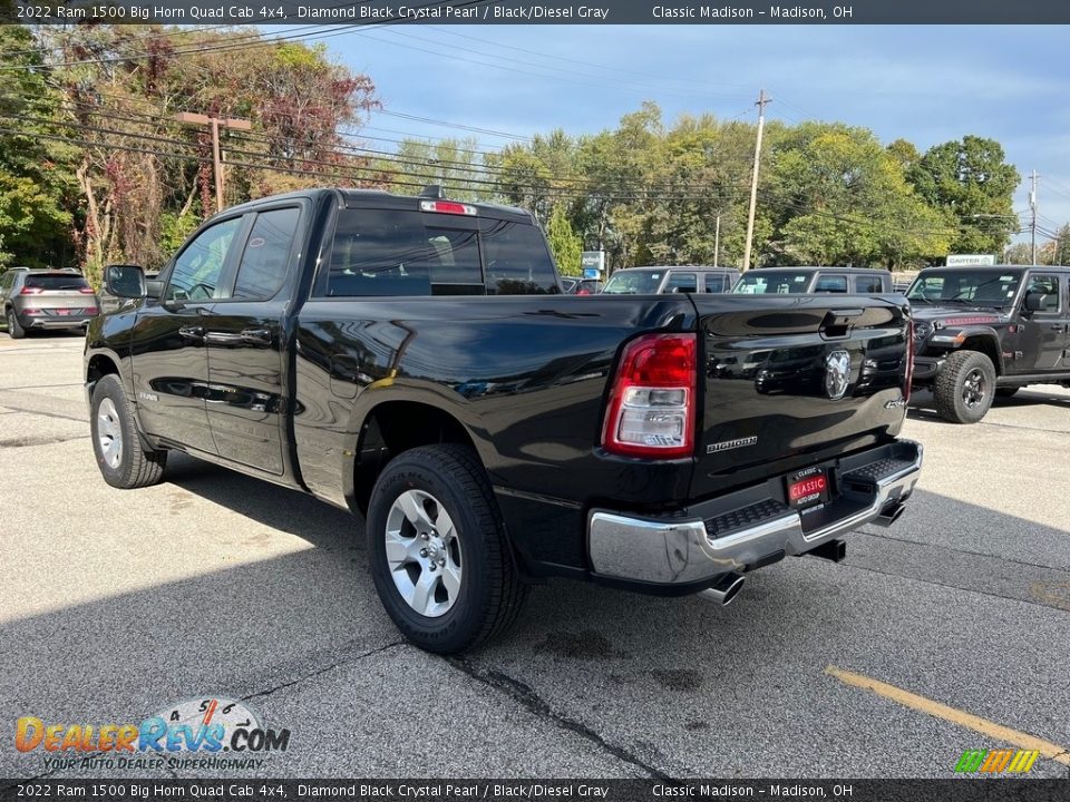 2022 Ram 1500 Big Horn Quad Cab 4x4 Diamond Black Crystal Pearl / Black/Diesel Gray Photo #9