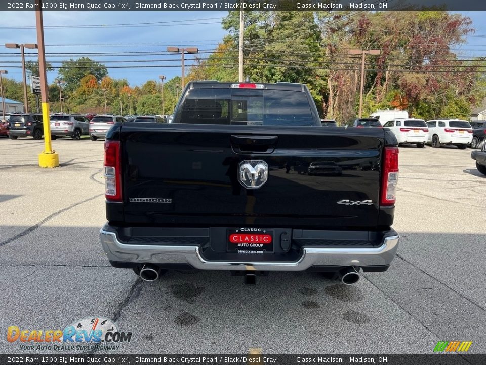 2022 Ram 1500 Big Horn Quad Cab 4x4 Diamond Black Crystal Pearl / Black/Diesel Gray Photo #10