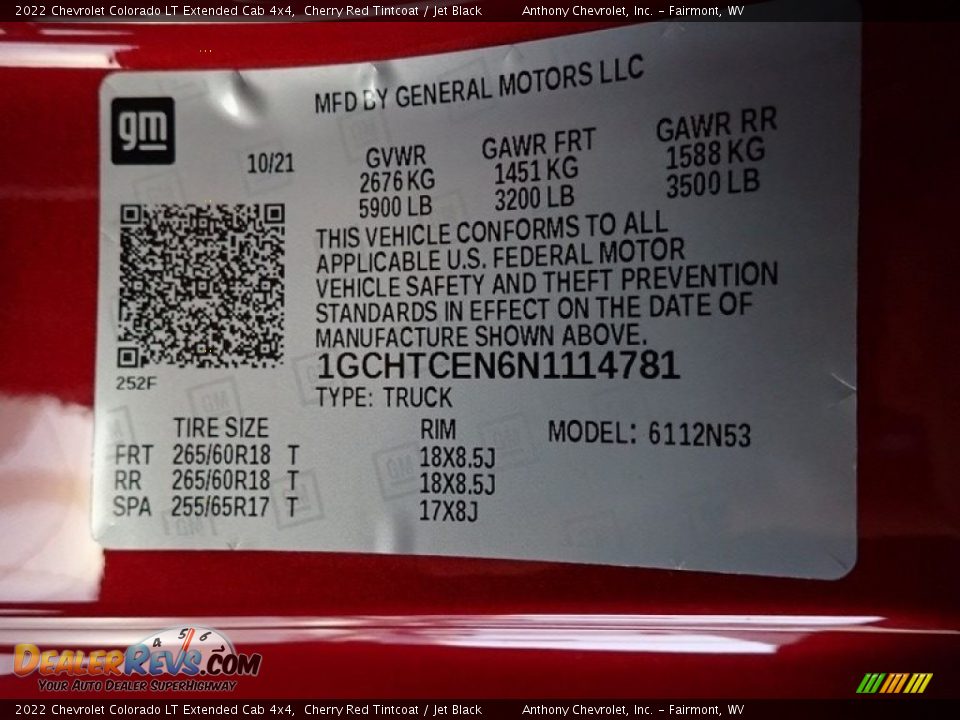 2022 Chevrolet Colorado LT Extended Cab 4x4 Cherry Red Tintcoat / Jet Black Photo #15