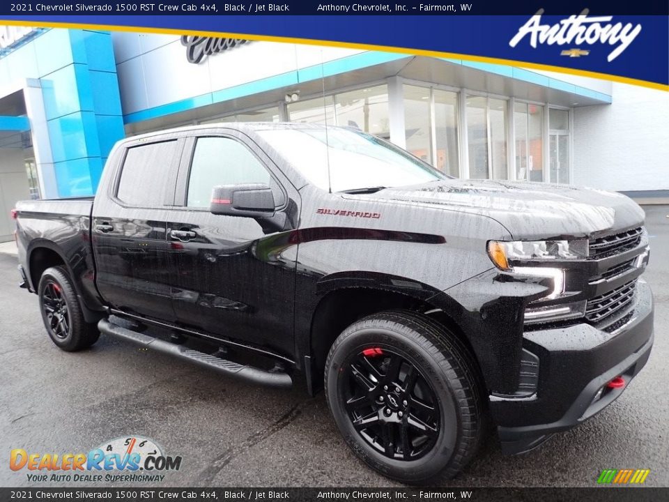 2021 Chevrolet Silverado 1500 RST Crew Cab 4x4 Black / Jet Black Photo #1