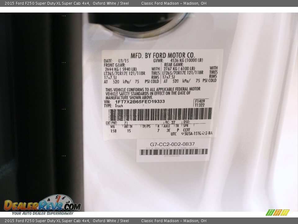 2015 Ford F250 Super Duty XL Super Cab 4x4 Oxford White / Steel Photo #18