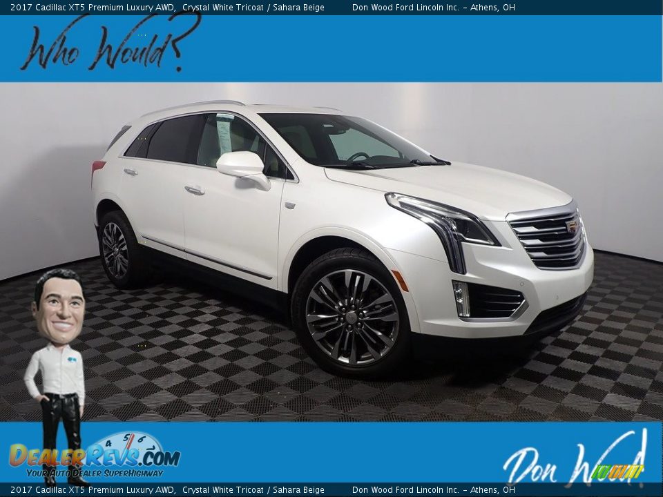 2017 Cadillac XT5 Premium Luxury AWD Crystal White Tricoat / Sahara Beige Photo #1