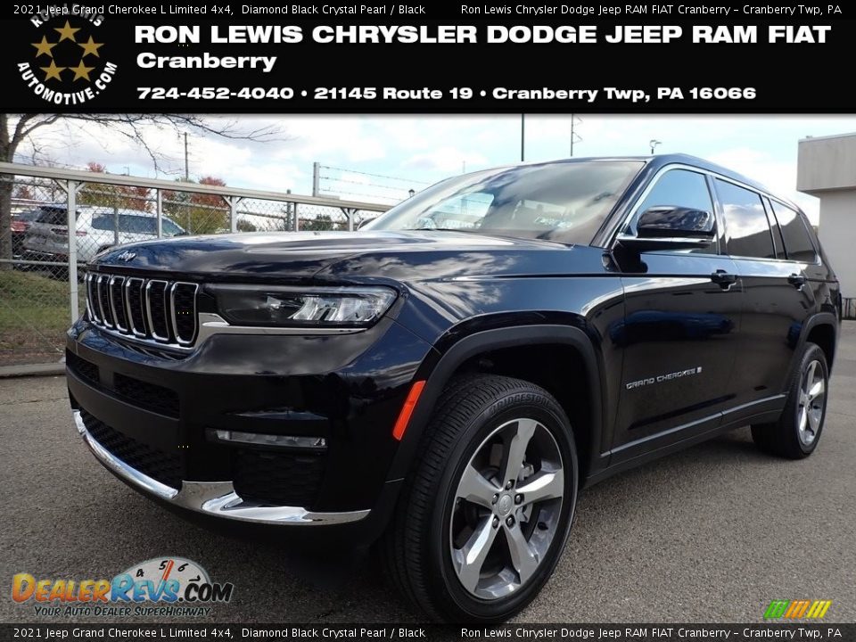 2021 Jeep Grand Cherokee L Limited 4x4 Diamond Black Crystal Pearl / Black Photo #1