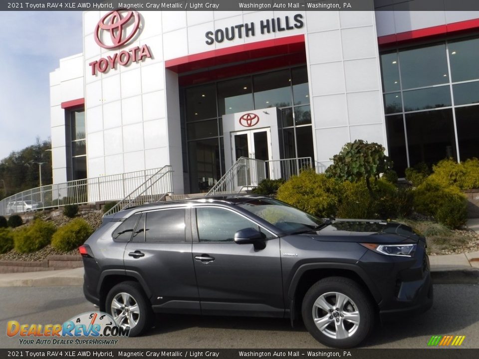 2021 Toyota RAV4 XLE AWD Hybrid Magnetic Gray Metallic / Light Gray Photo #2