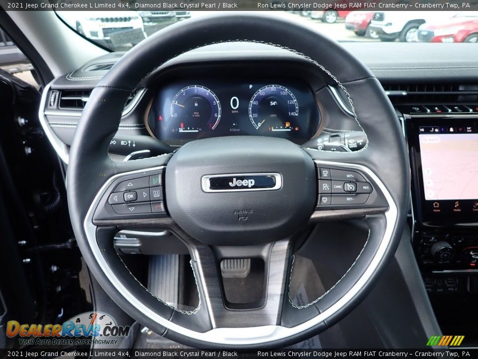 2021 Jeep Grand Cherokee L Limited 4x4 Diamond Black Crystal Pearl / Black Photo #17