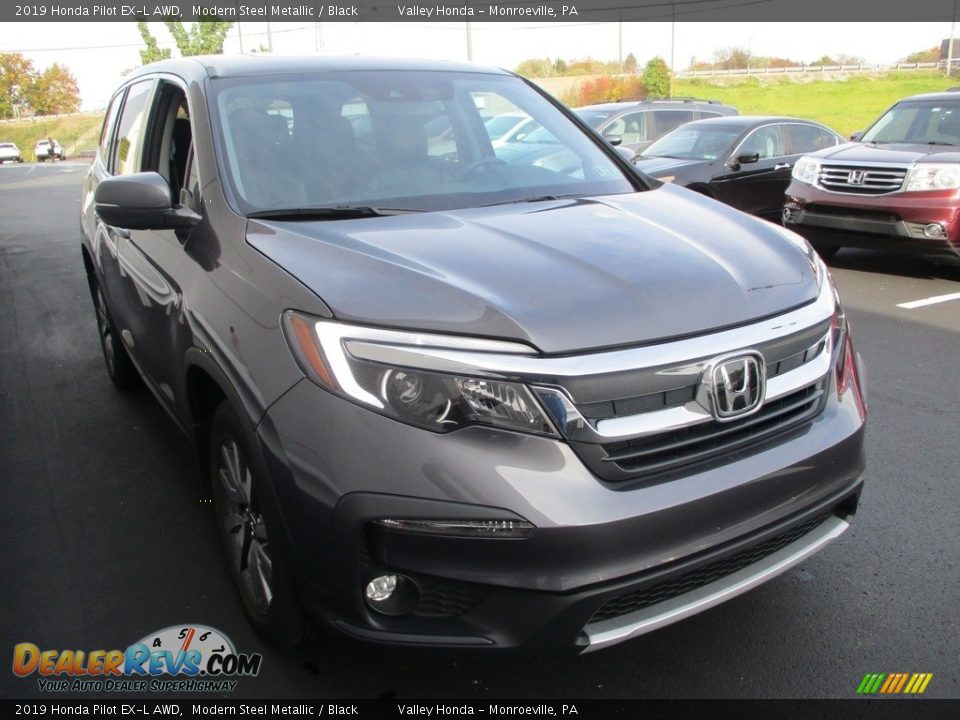 2019 Honda Pilot EX-L AWD Modern Steel Metallic / Black Photo #8