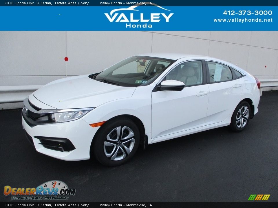 2018 Honda Civic LX Sedan Taffeta White / Ivory Photo #1