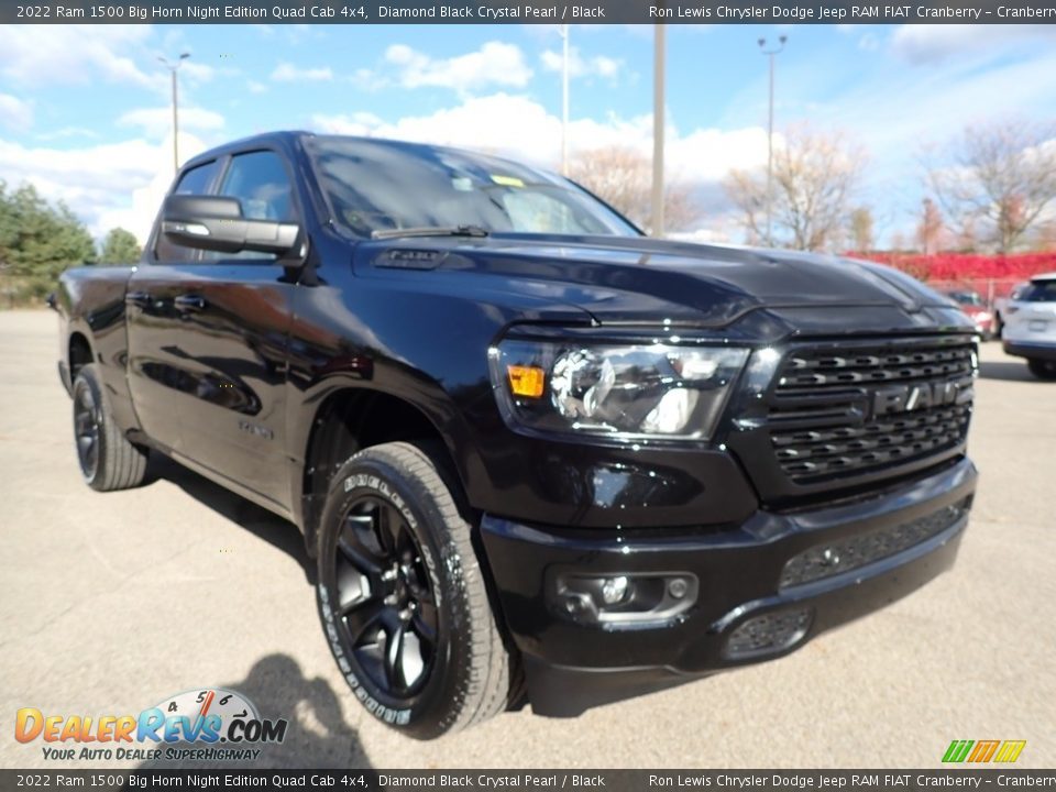 2022 Ram 1500 Big Horn Night Edition Quad Cab 4x4 Diamond Black Crystal Pearl / Black Photo #3