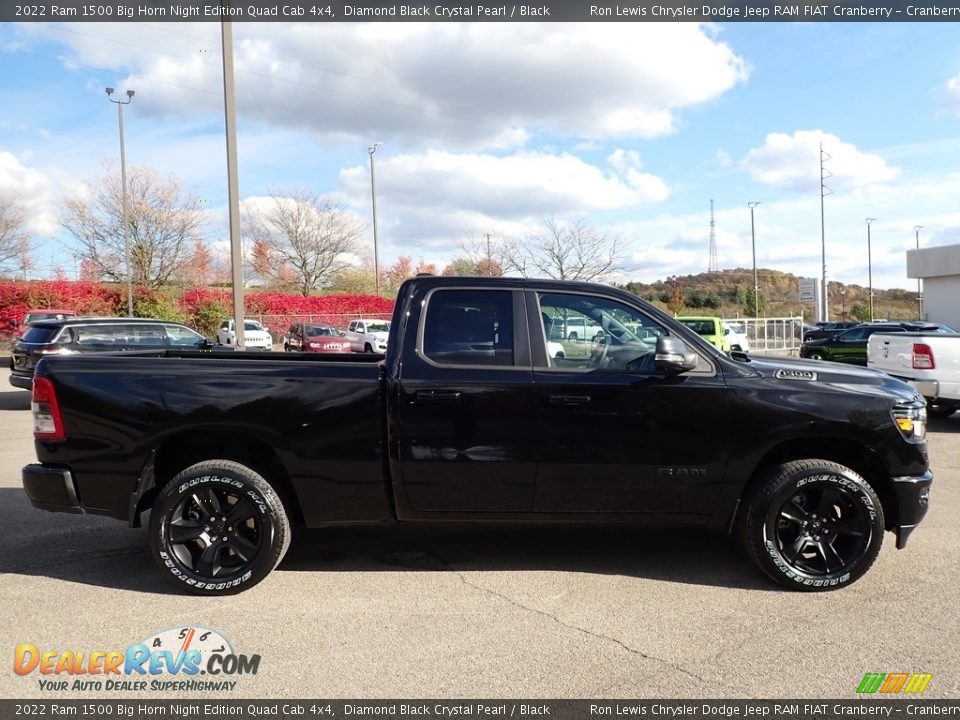 2022 Ram 1500 Big Horn Night Edition Quad Cab 4x4 Diamond Black Crystal Pearl / Black Photo #4