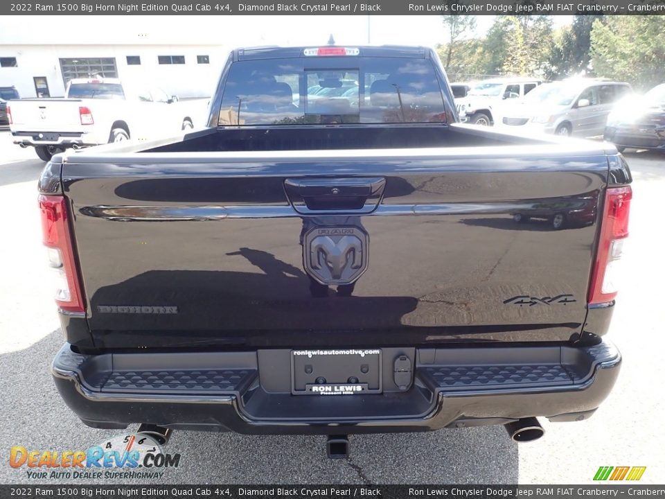 2022 Ram 1500 Big Horn Night Edition Quad Cab 4x4 Diamond Black Crystal Pearl / Black Photo #6