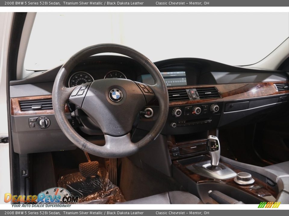 2008 BMW 5 Series 528i Sedan Titanium Silver Metallic / Black Dakota Leather Photo #6