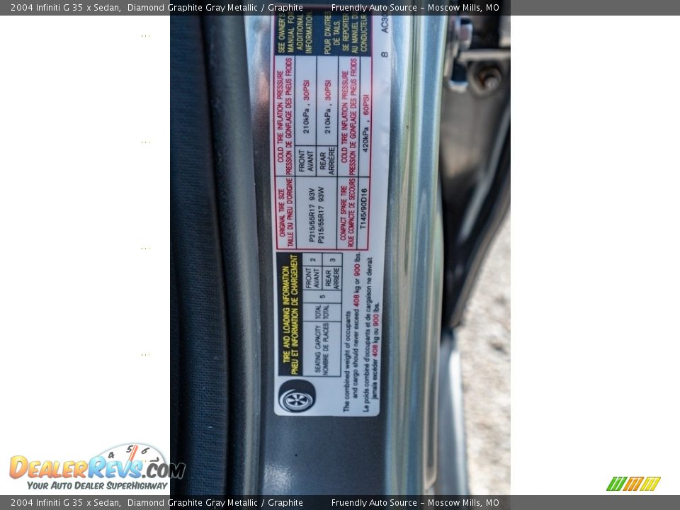 2004 Infiniti G 35 x Sedan Diamond Graphite Gray Metallic / Graphite Photo #32
