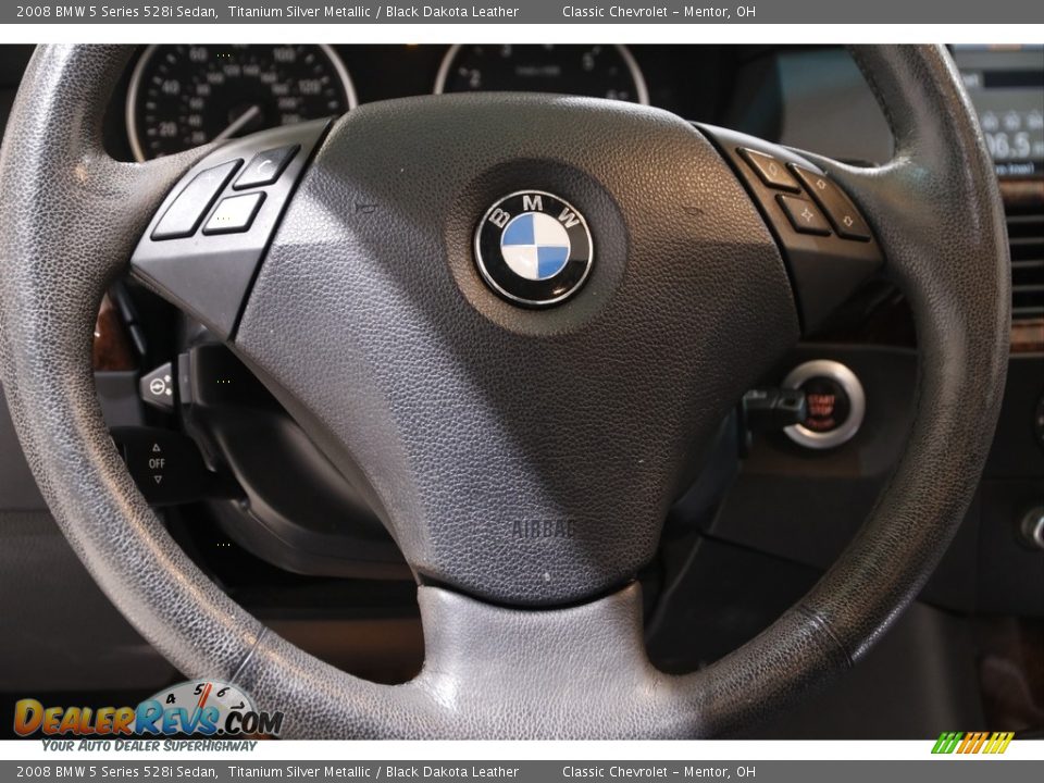 2008 BMW 5 Series 528i Sedan Titanium Silver Metallic / Black Dakota Leather Photo #7