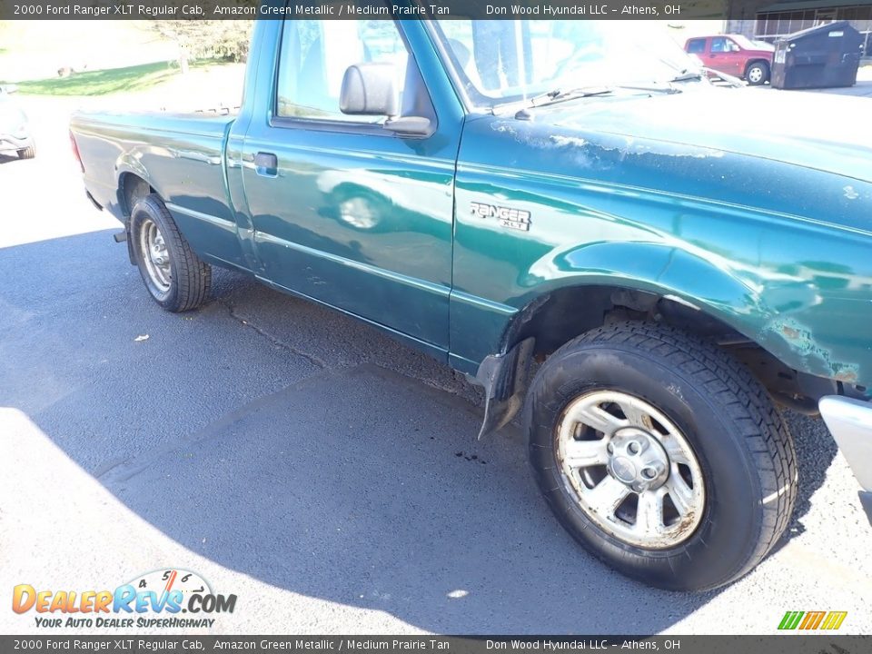 2000 Ford Ranger XLT Regular Cab Amazon Green Metallic / Medium Prairie Tan Photo #3