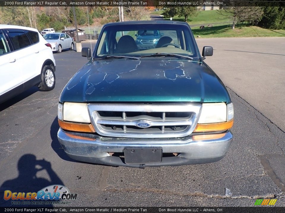 2000 Ford Ranger XLT Regular Cab Amazon Green Metallic / Medium Prairie Tan Photo #4