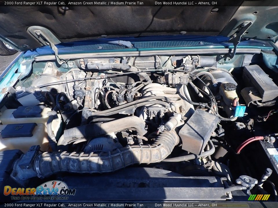 2000 Ford Ranger XLT Regular Cab Amazon Green Metallic / Medium Prairie Tan Photo #6