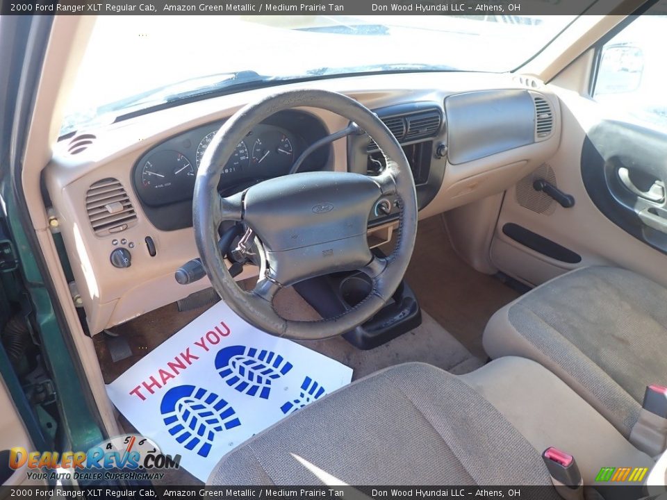 2000 Ford Ranger XLT Regular Cab Amazon Green Metallic / Medium Prairie Tan Photo #12