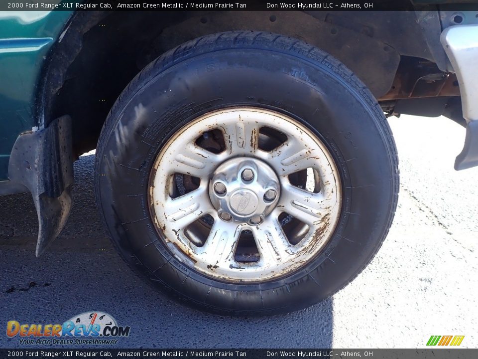2000 Ford Ranger XLT Regular Cab Amazon Green Metallic / Medium Prairie Tan Photo #13