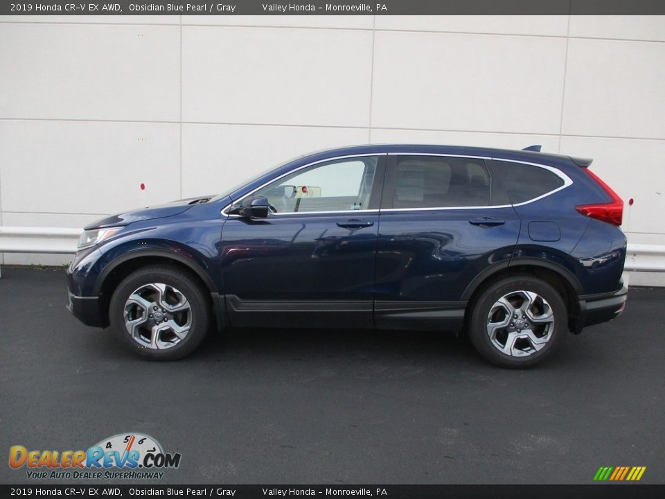 2019 Honda CR-V EX AWD Obsidian Blue Pearl / Gray Photo #2