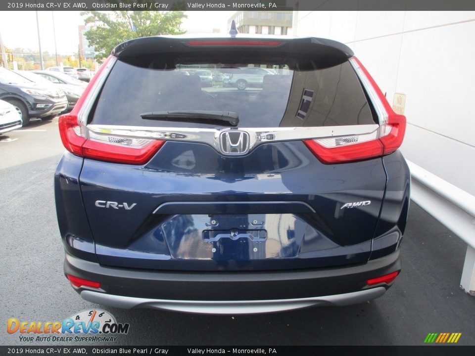 2019 Honda CR-V EX AWD Obsidian Blue Pearl / Gray Photo #4