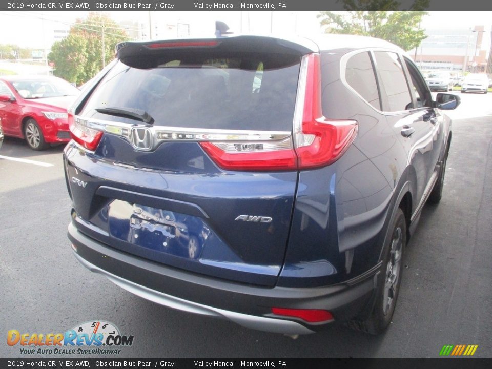 2019 Honda CR-V EX AWD Obsidian Blue Pearl / Gray Photo #5