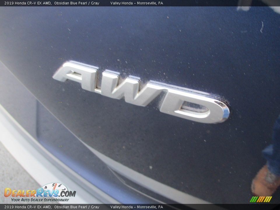 2019 Honda CR-V EX AWD Obsidian Blue Pearl / Gray Photo #6