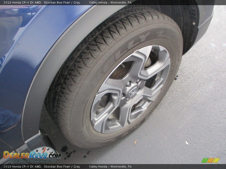 2019 Honda CR-V EX AWD Obsidian Blue Pearl / Gray Photo #7