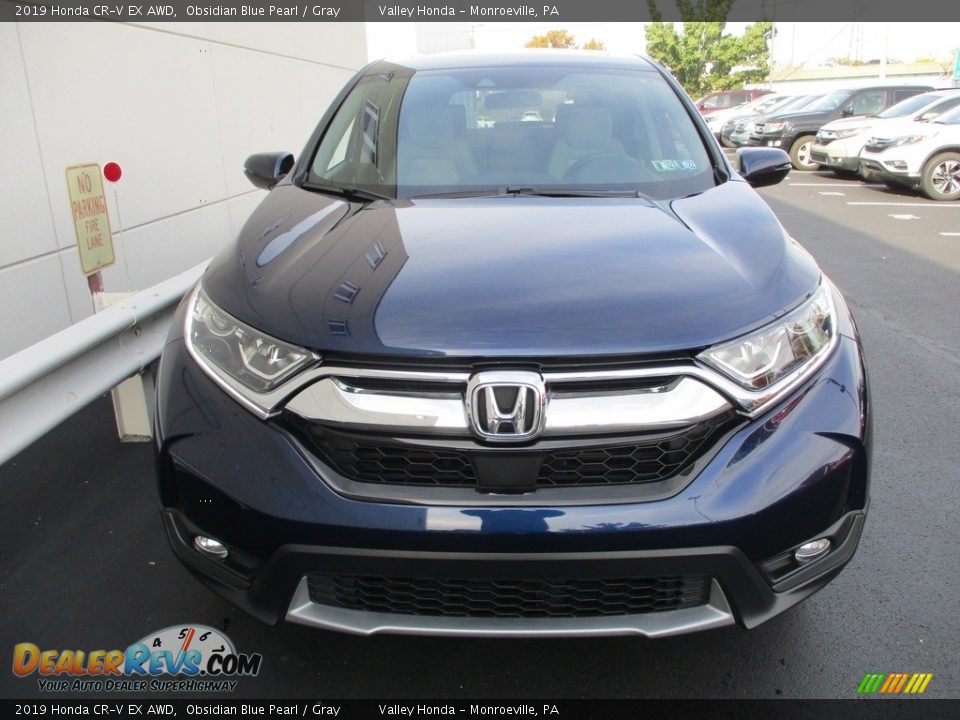 2019 Honda CR-V EX AWD Obsidian Blue Pearl / Gray Photo #9