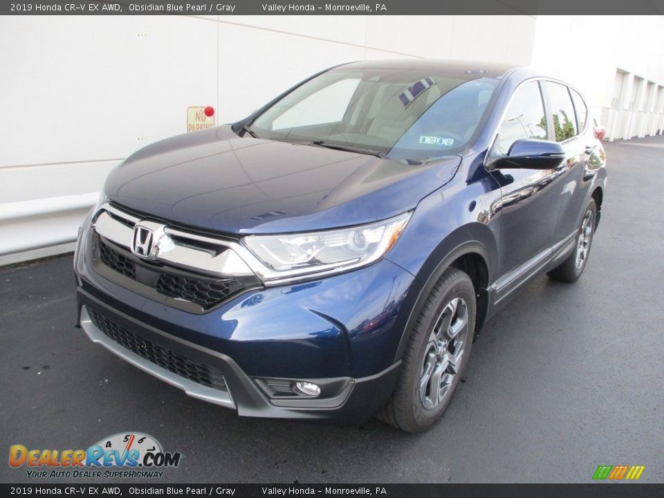 2019 Honda CR-V EX AWD Obsidian Blue Pearl / Gray Photo #10